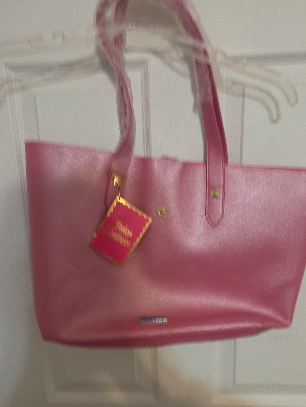 Juicy Couture Pearl Pink Tote with Gold Accents Vintage Y2k